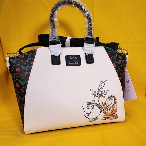 Loungefly Disney Princess Beauty And The Beast Belle Chip Holiday Satchel Bag - Picture 7 of 13